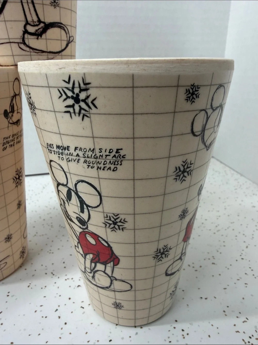 Disney Mickey Mouse Sketchbook Cups in Cream and Red - Set of 4
